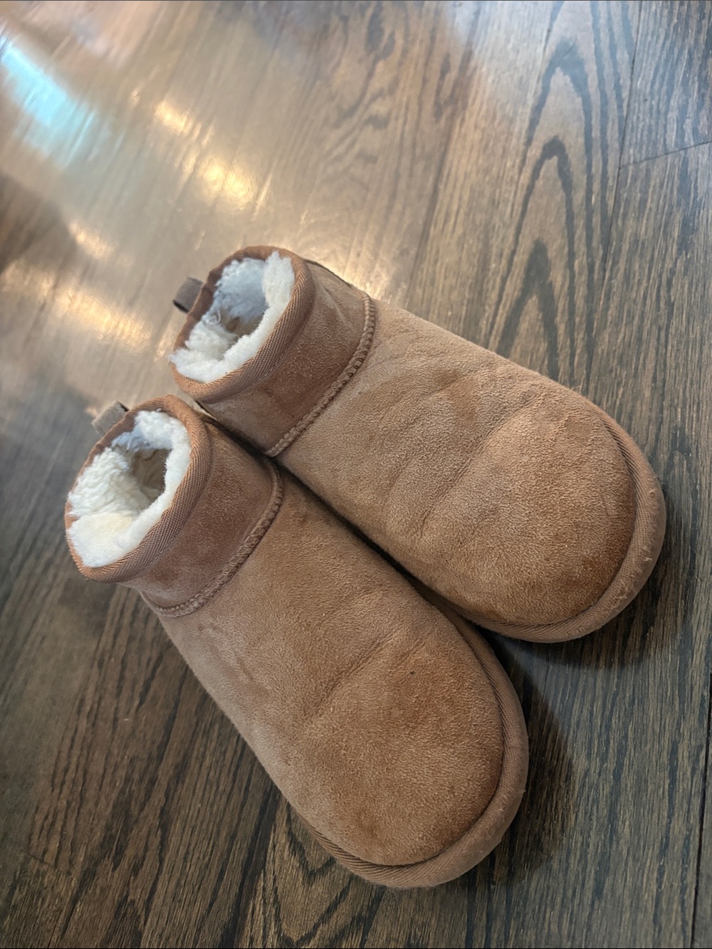 UGG Kids Chestnut Faux-Suede Ultra Short Mini Boots